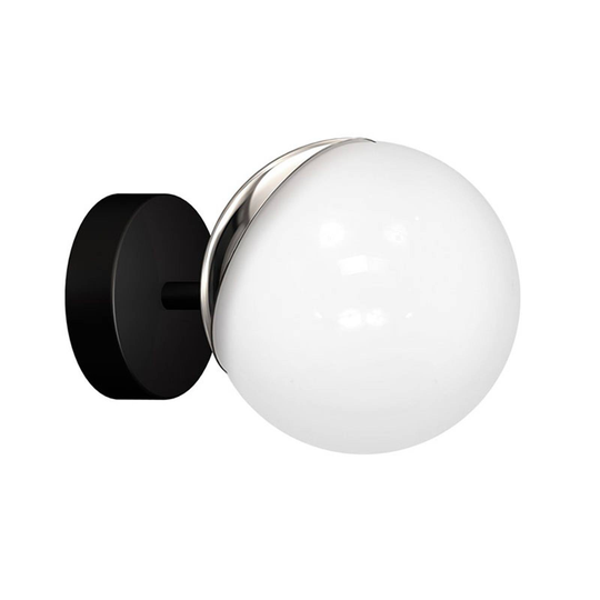 Vägglampa Sfera 1 lampa glas/krom/svart