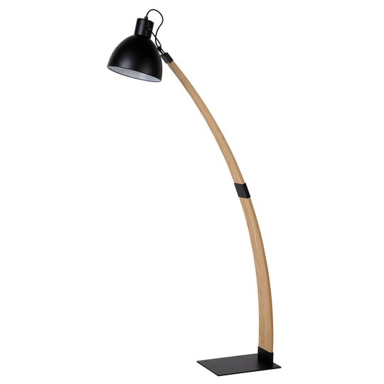 Flott golvlampa Curf med svart lampskärm