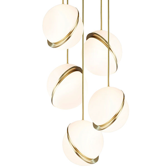 Lee Broom Mini Crescent Taklampa 5 St Opal/Mässing