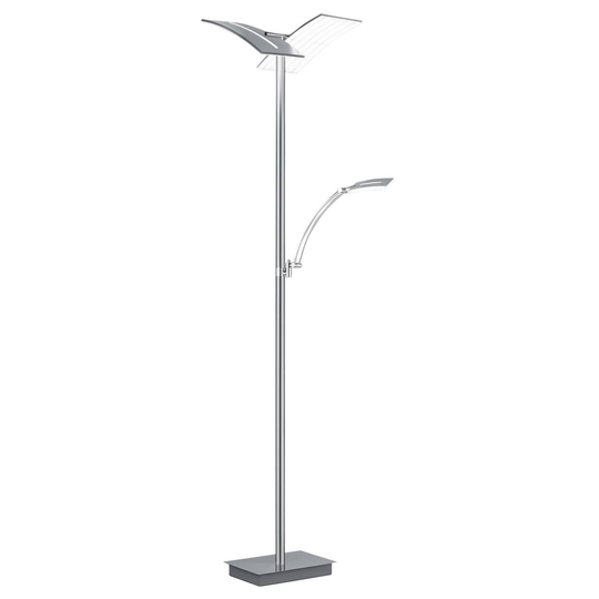 B-Leuchten Dual LED-golvlampa läslampa nickel