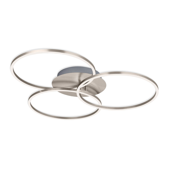 Taklampa Frame Ring Switch dim nickel 3 lampor