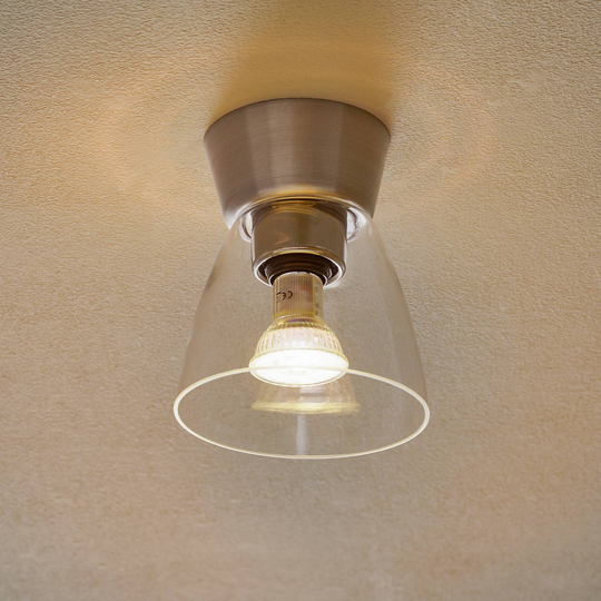 LED-taklampa Bizzo, aluminium, klarglas