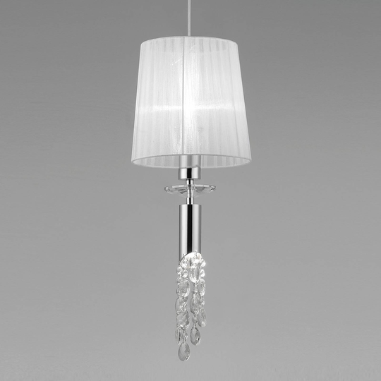 Elegant taklampa Lilja m kristallhängen, 1 lampa