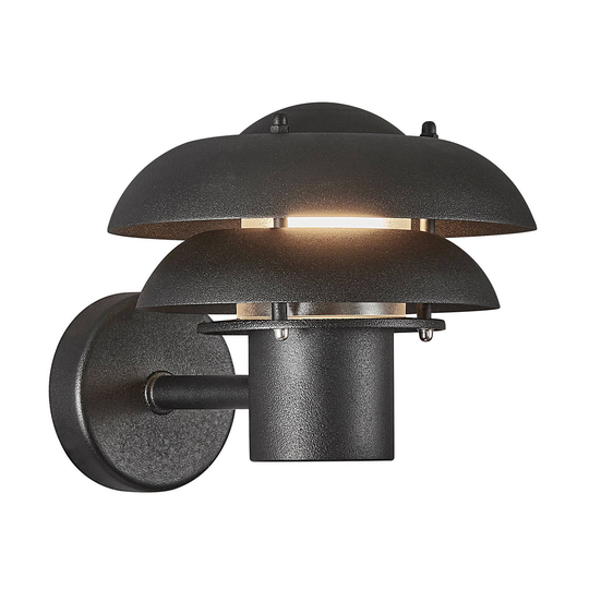 Utomhusvägglampa Kurnos svart Ø 20 cm