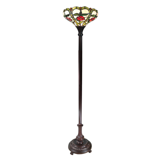 Golvlampa 6025 med glasskärmar i Tiffany-optik