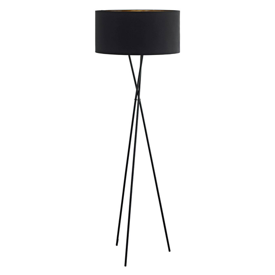 Golvlampa Fondachellli med svart skärm