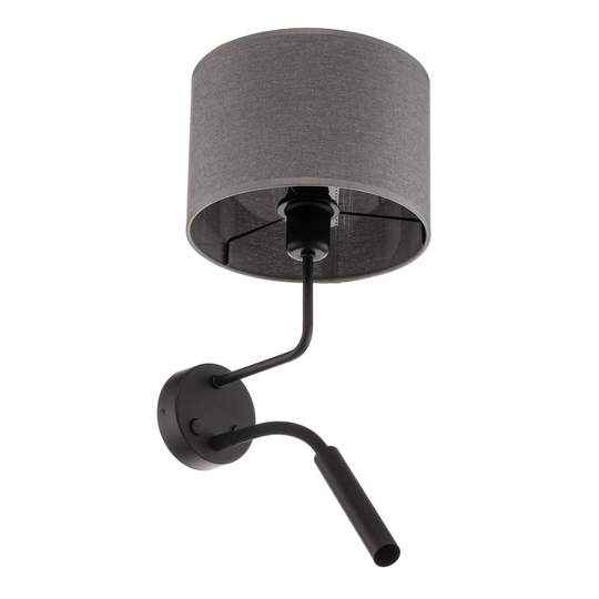 Vägglampa Hotel Plus med läslampa, grå