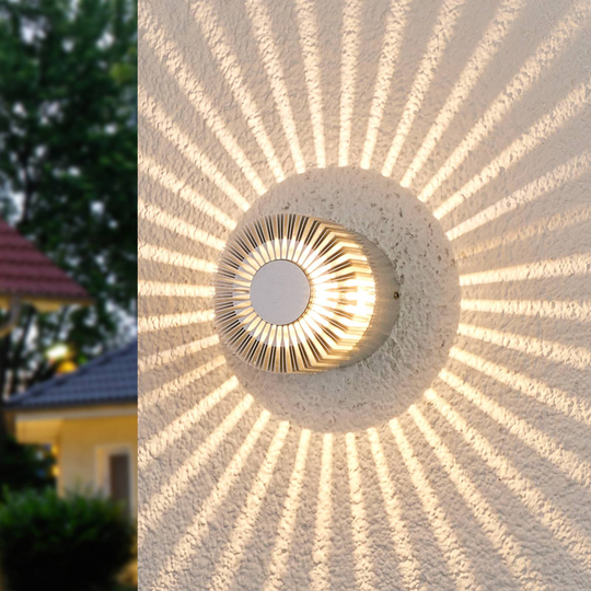 Alu färgad ytterväggslampa Lennias med LED