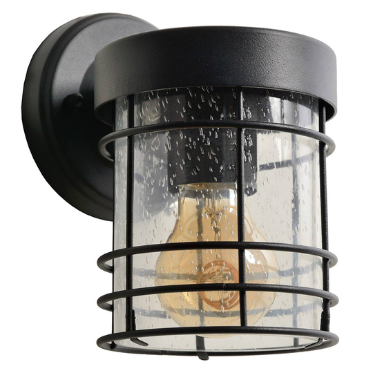 Utomhusvägglampa Keppel av metall och glas