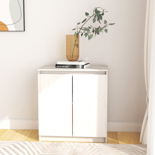 vidaXL Skänk vit 60x36x65 cm massiv furu