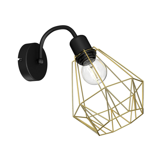 Vägglampa Jin, svart/mässing, 1 lampa