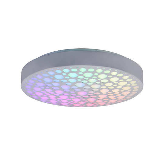 LED-taklampa Chizu Ø 40,5 cm dimbar RGB vit