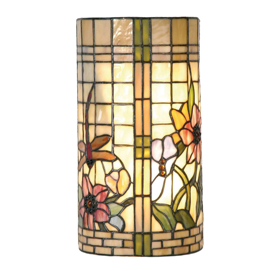 Blommig vägglampa Hannah i Tiffany-stil