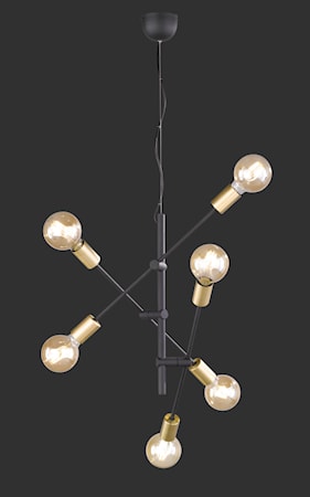 Cross Taklampa 6L E27 Svart/Guld