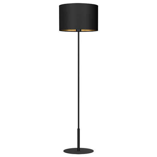 Golvlampa Soho, cylindrisk, rak, svart/guld