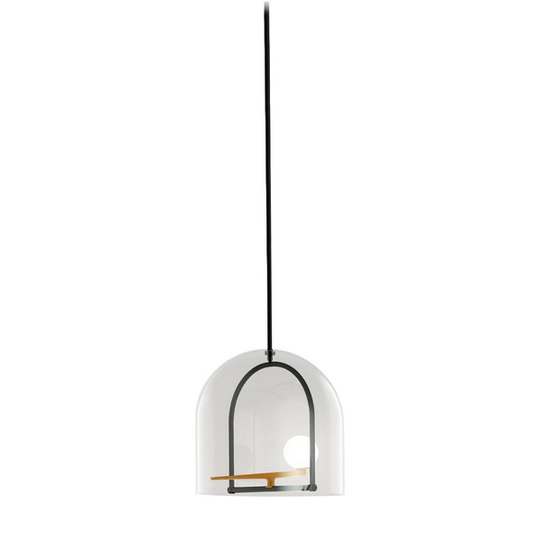 Artemide Yanzi Taklampa Transparent, Vit, Borstad Mässing, Svart