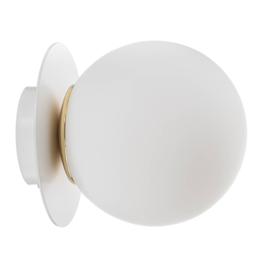 Vägglampa Minerva K1 med vit metallkant