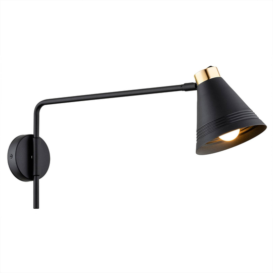 Vägglampa Avenidos, djup 57 cm, svart