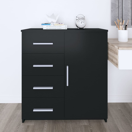 Skänk svart 79x35x88 cm spånskiva