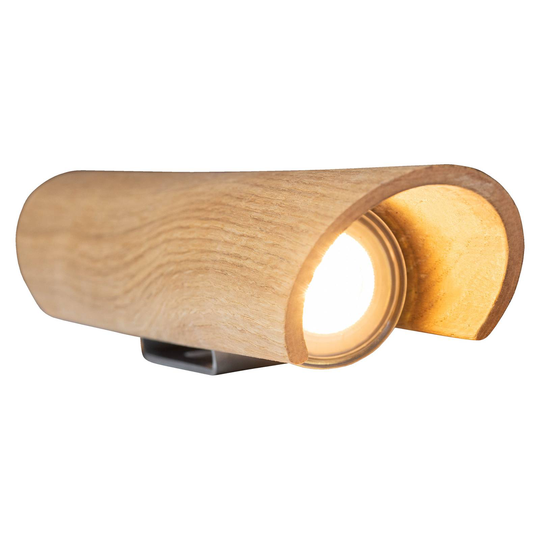 LED-vägglampa Colombia, ek natur