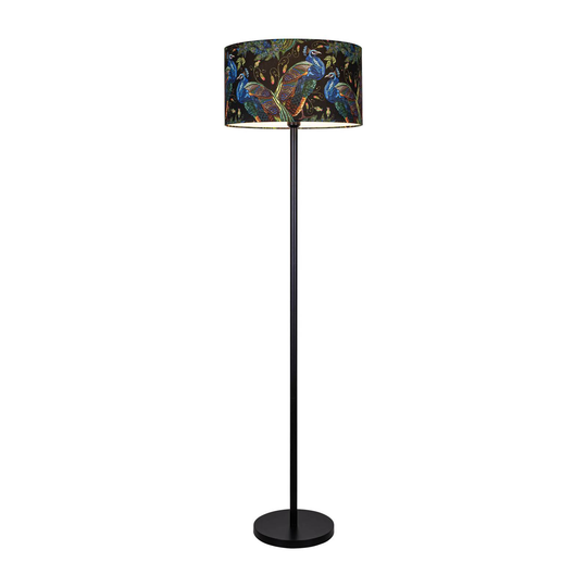 Golvlampa Pfau, Ø 45 cm, svart