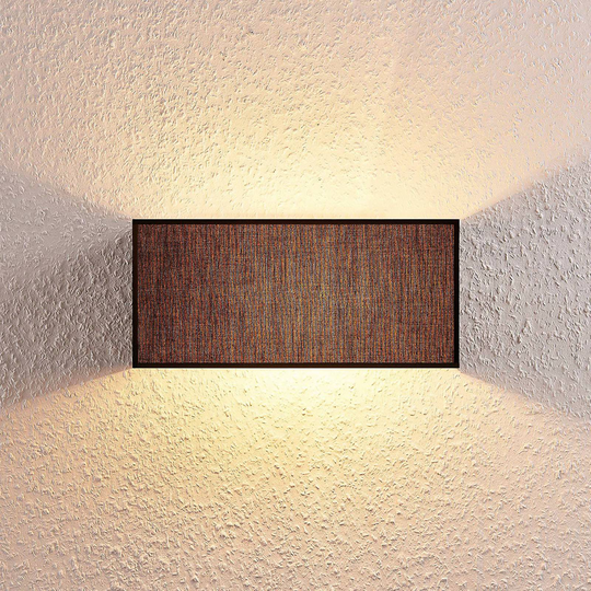 Textilvägglampa Adea, 30 cm, kantig, svart