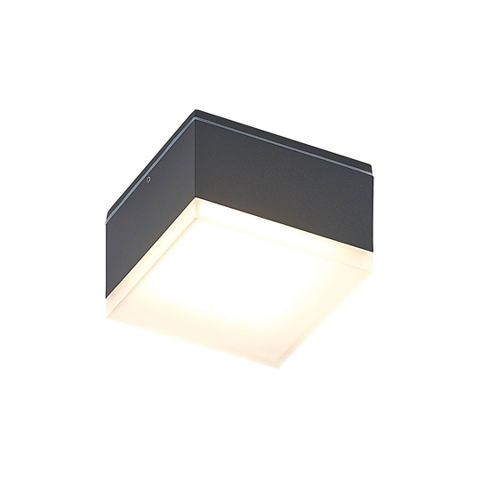 Lindby Mathea LED-utomhustaklampa, kantig
