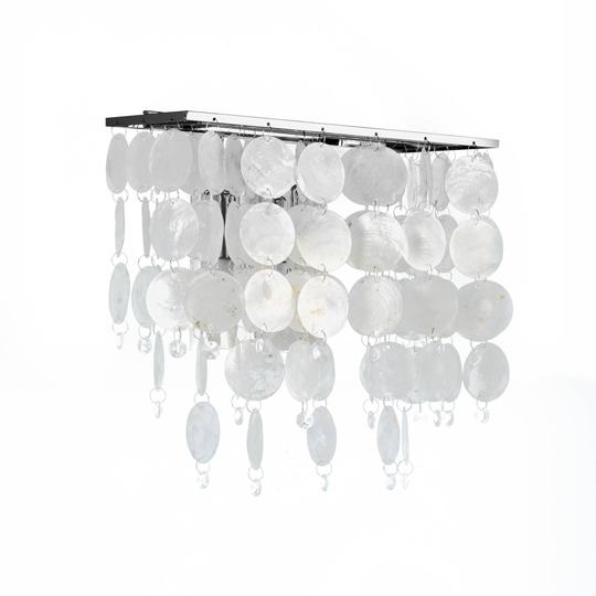 Vägglampa Makani, krom, med musseldekor
