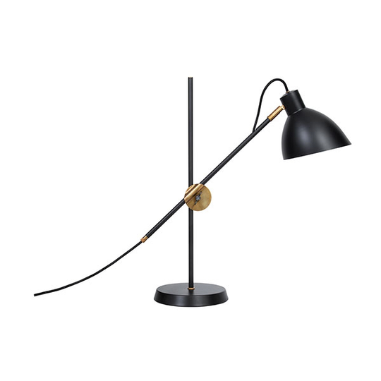 Konsthantverk KH#1 Bordlampe - Rå Mässing & Svart