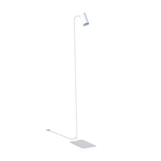 Golvlampa Mono, huvud vridbart, vit