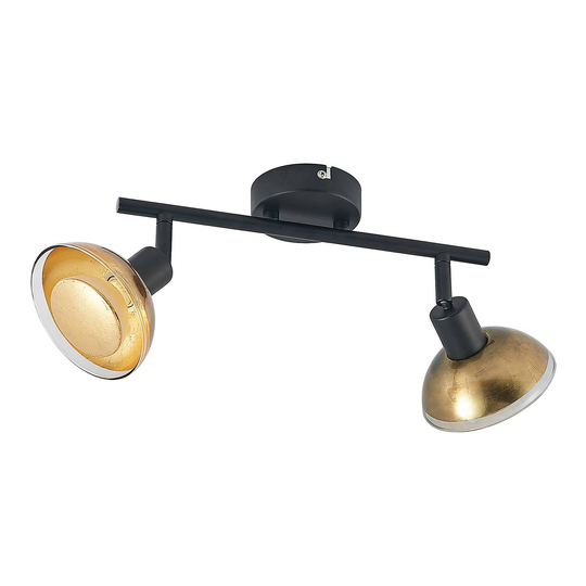 Lindby Erin LED-takspotlight svart/guld 2 lampor