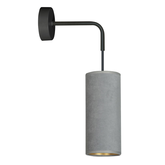 Vägglampa Joni, textil, 1 lampa grå guld