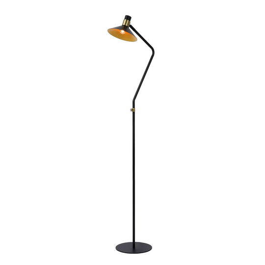 Golvlampa Pepijn i svart och guld, 1 lampa