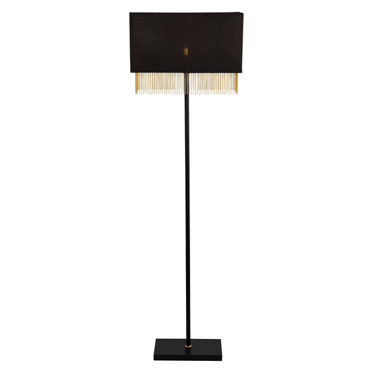 Golvlampa Fringe med textilskärm