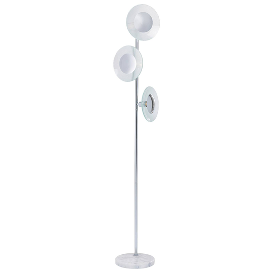 Kare Ufo Tre golvlampa, 3 lampor, silver
