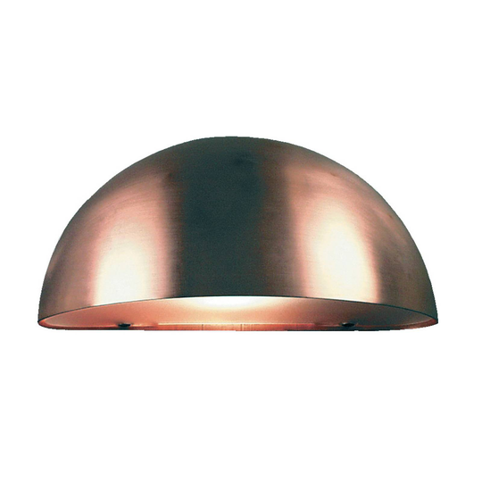 Vägglampa Bergen, halvrund, koppar