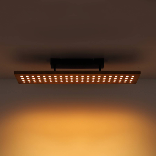 LED-taklampa Dolores, svart matt/ljusbrun