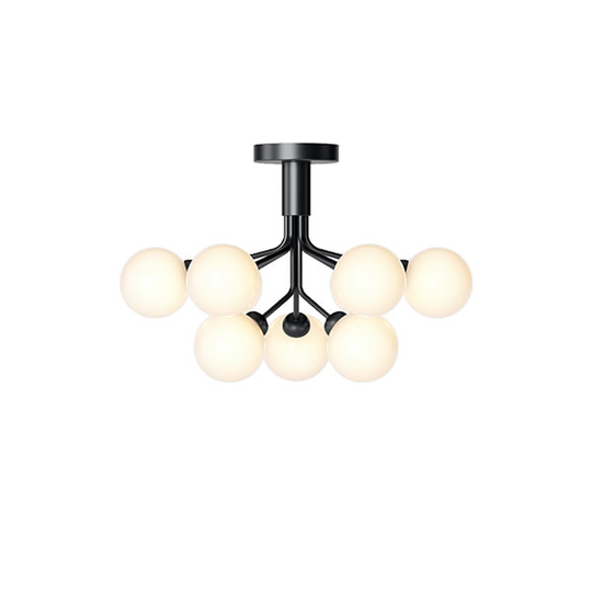 Nuura Apiales 9 Taklampa Satin Svart/Opal Vit