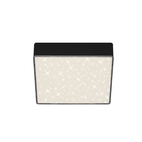 LED-taklampa Flame Star, 15,7 x 15,7 cm, svart