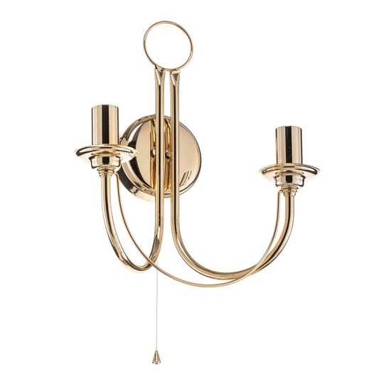 Vägglampa Retro, 2 lampor, guld