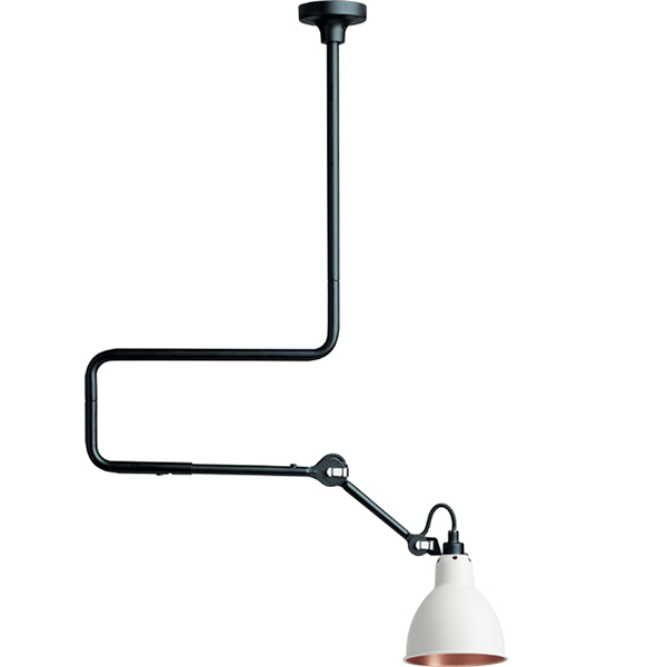 Lampe Gras N312 Taklampa Matt Svart & Vit/Koppar