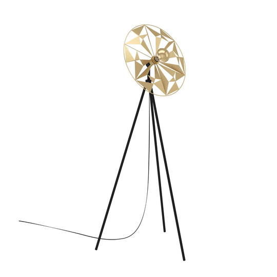 Golvlampa Castanuelo, svart/guld