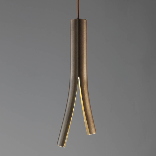 LED-vägglampa Olmo, hängande, bronsguld