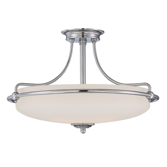 Avståndstaklampa Griffin, krom, Ø 57 cm