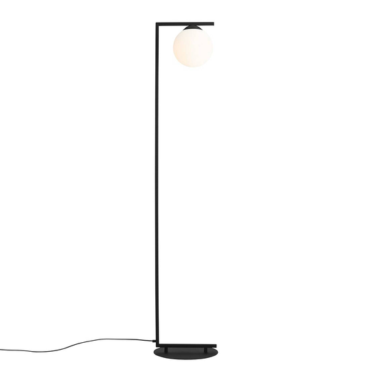 Golvlampa Zac med sfärisk skärm, svart