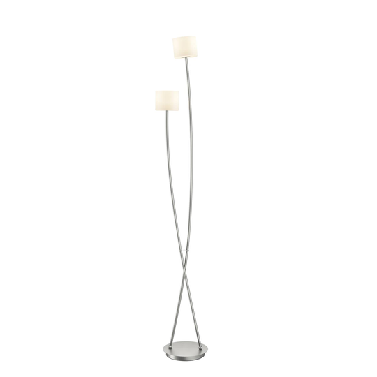 Lucande Juljana golvlampa, 2 lampor, glasskärm
