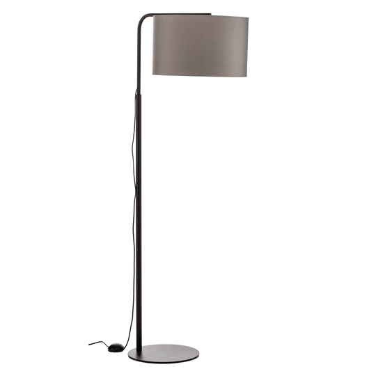 Golvlampa Soho, cylindrisk, böjd, grå/guld