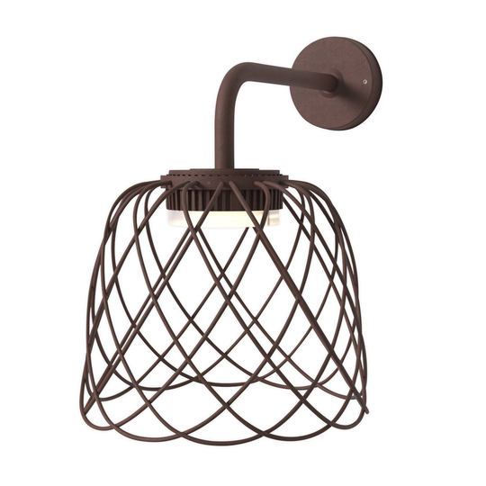 LED-vägglampa Nefer, IP44, corten