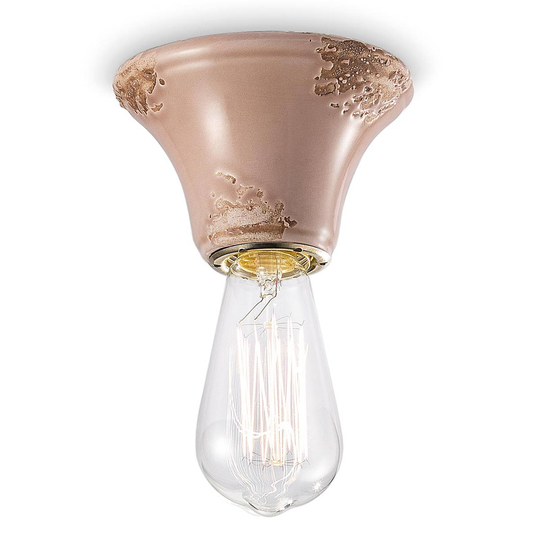 Vintage-taklampa C133 gammalrosa