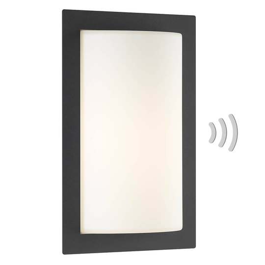 Kantig sensor-vägglampa Luis för utomhus